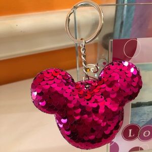 Disney Mickey Ears mermaid sequin keychain